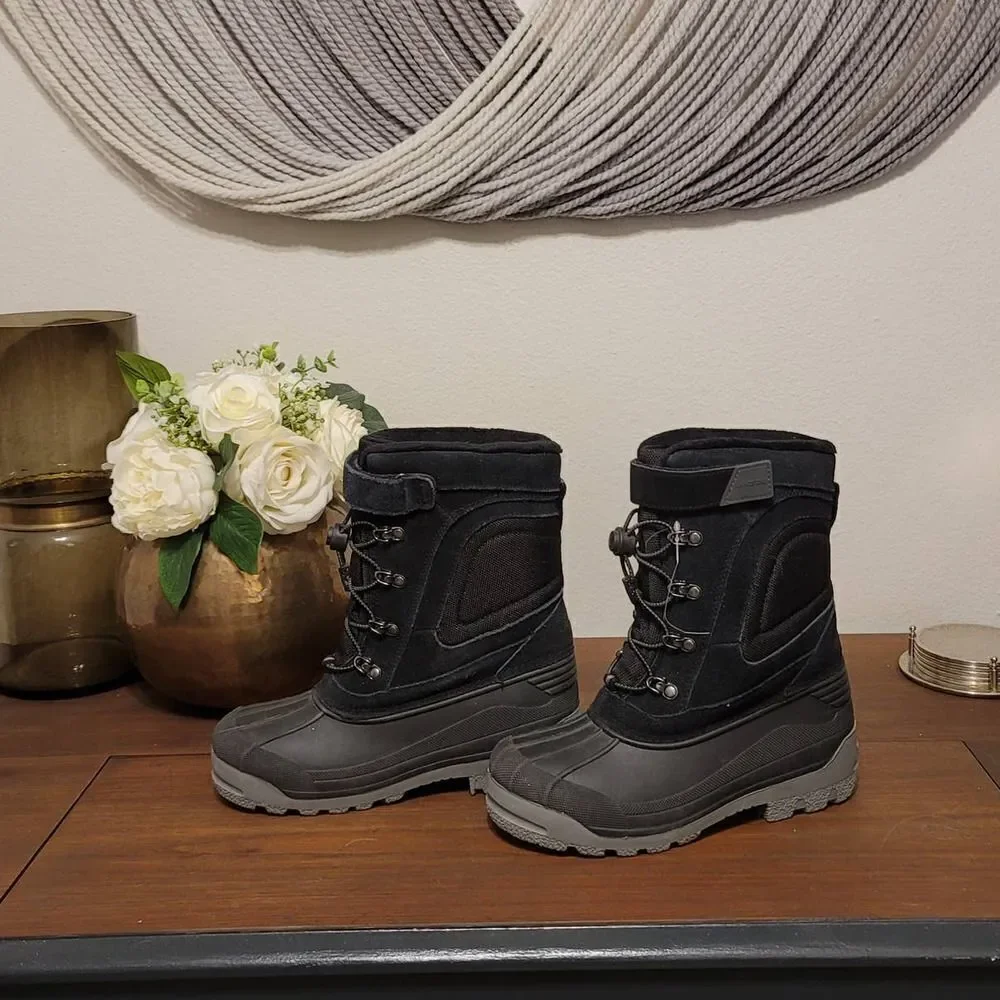 NWOT Lands End Kids Drawstring Snow Boots Sz 4